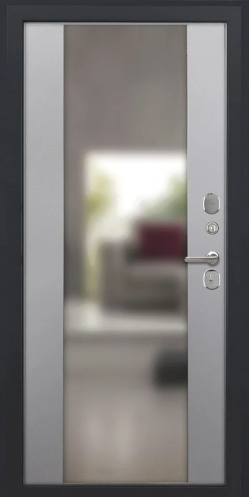 Входная дверь ДвериПРО Берген Алиса (16мм, ПВХ софт грей, зеркало) DPRO220490 внутренняя сторона